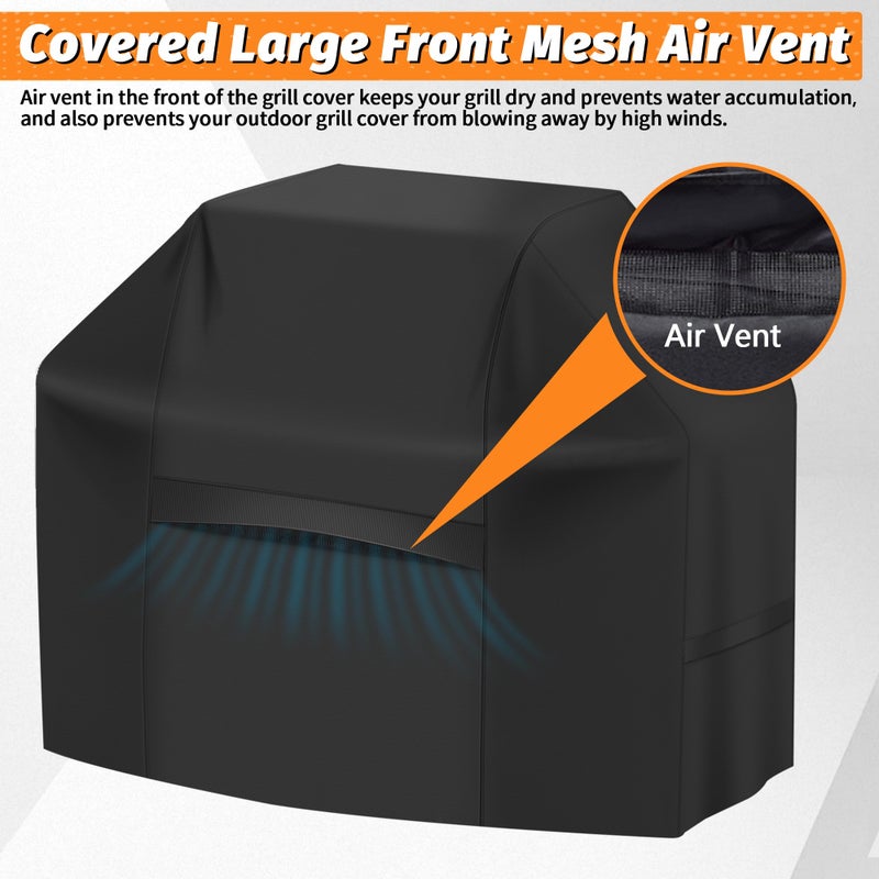 iCOVER Grill Cover 82 Inch, BBQ Grill Cover for Outdoor Grill, 600D Heavy-Duty Waterproof BBQ Cover, Large Barbecue Gas Grill Covers for Weber, Charbroil, Brinkmann, Nexgrill and More, Black - Image 5